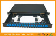1U 48 Fibers 24 Port SC Duplex Black Box Fiber Optic Patch Panel Slding Drawer Type