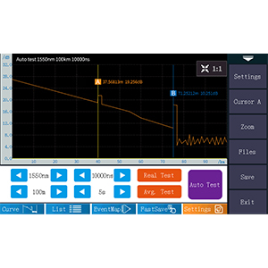 ชุดเครื่องมือไฟเบอร์ OTDR เครื่องทดสอบไฟเบอร์ออปติก 1310/1550nm 26/24dB ระยะทดสอบ 500m-100Km 4