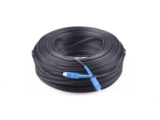 ซื้อ FTTH รูปที่ 8 สายเคเบิลแบบแบนวางสายไฟเบอร์ออปติก Patch Cord SC Connector 200M สีดำ 2.0*3.0mm การผลิตออนไลน์