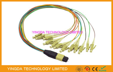 ซื้อ สาย MTP MPO ความหนาแน่นสูง - LC 12 ส่วนประกอบสายเคเบิล Hydra สายเคเบิลหัวต่อชาย การผลิตออนไลน์