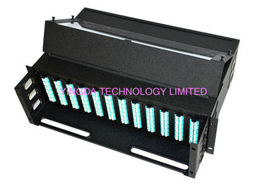ซื้อ 96 Cores 1U MPO Patch Panel Enclosure 4 Bays Wide 24 พอร์ต LC โมดูล MPO Cassette การผลิตออนไลน์