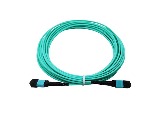 ซื้อ 12 สายไฟเบอร์ออปติก MPO Patch Cable Assemblies OM3 40/100G Aqua 10 เมตร สําหรับศูนย์ข้อมูล การผลิตออนไลน์