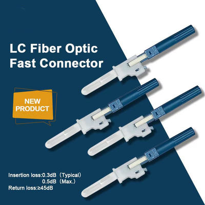 ซื้อ LC Fast Connector Field Installable Connector SM 2*1.6 มม. สายพ่วงเรียบ สีน้ําเงิน การผลิตออนไลน์