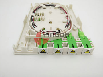 ซื้อ กล่องเชื่อมต่อภายในอาคาร 4 cores FTTH สำหรับ SC / APC Adaptor การผลิตออนไลน์