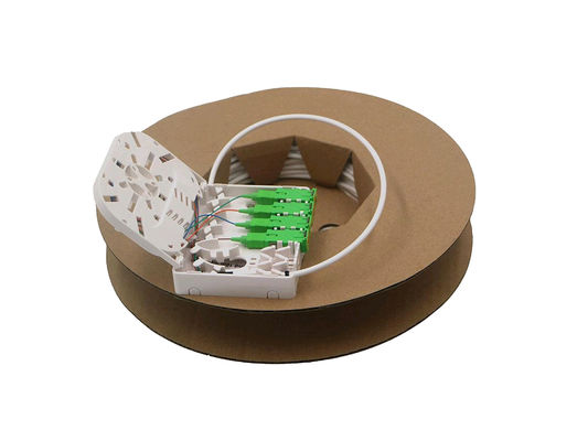 ซื้อ กล่องปลายไฟเบอร์ออปติก 4 หลักสําหรับการติดตั้งผนังภายในหรือ DIN Rail สําหรับ FTTH การผลิตออนไลน์