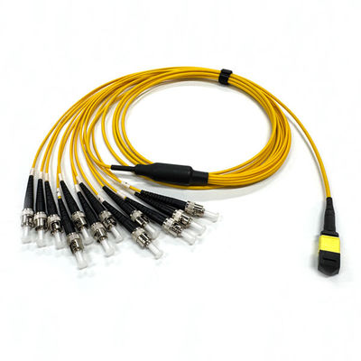 ซื้อ ความสูญเสียต่ํา 0.35dB 12 คอร์ MPO Connector To ST MPO Jumper ประเภท B สําหรับระบบสื่อสารไฟเบอร์ออปติก การผลิตออนไลน์