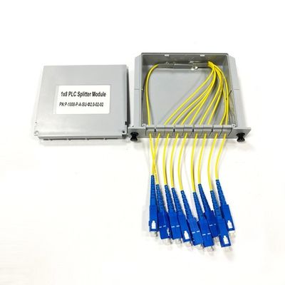 ซื้อ 1x32 Optical Fiber PLC Splitter High Channel Isolation Minimizing Signal Interference in Fiber Optic Network Applications การผลิตออนไลน์