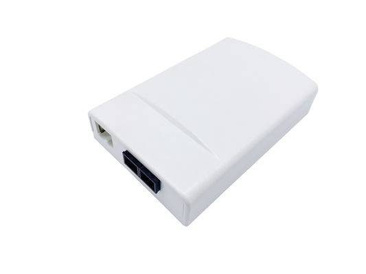 ซื้อ 2 Core Mini FTTH Fiber Optic Distribution Wall Outlet Faceplate พลาสติก ABS สีขาว การผลิตออนไลน์