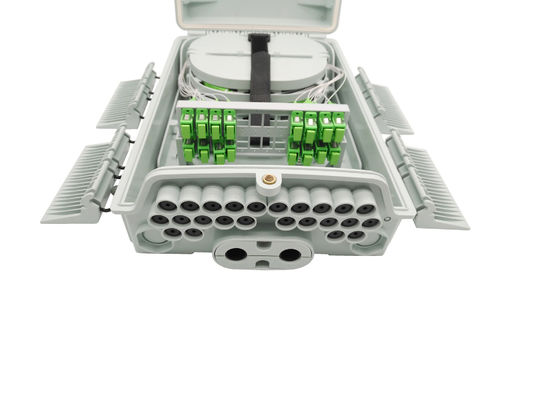 ซื้อ เสาและผนังติดตั้งกล่องกระจายไฟเบอร์ออปติก 24 พอร์ตพร้อม 1x16 PLC Splitter IP65 การผลิตออนไลน์