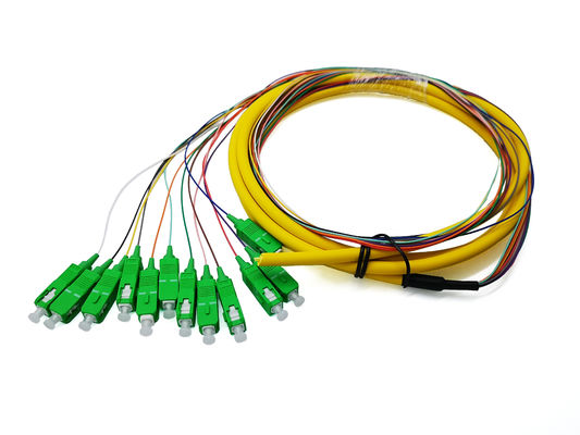 ซื้อ 12 สี SC APC ผมเปียไฟเบอร์ออปติก G657A1 LSZH 900um 3Mts SM ปลอกโลหะเซรามิก IL การผลิตออนไลน์