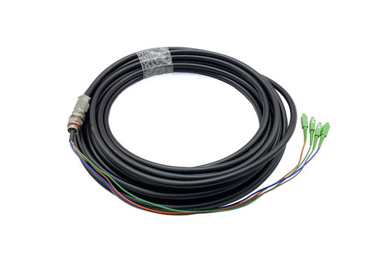 ซื้อ 4 แกนทองแดงอลูมิเนียมกันน้ำผมเปียไฟเบอร์ออปติก SC FC 9.8 มม. สายเคเบิล Ruggerized ทหารPE การผลิตออนไลน์