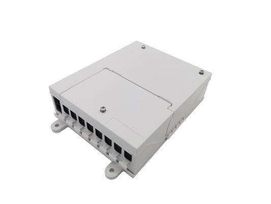 ซื้อ IP54 กล่องต่อสายไฟเบอร์ออปติก Splitter 1X8 PLC Coupler SC อะแดปเตอร์ชัตเตอร์อัตโนมัติ ABS สีขาว การผลิตออนไลน์