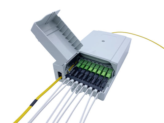 ซื้อ IP54 8 พอร์ต FTTH กล่องต่อสายไฟเบอร์ออปติก Mid Span Anti UV Shocking Resistance Grey PC Alloy การผลิตออนไลน์