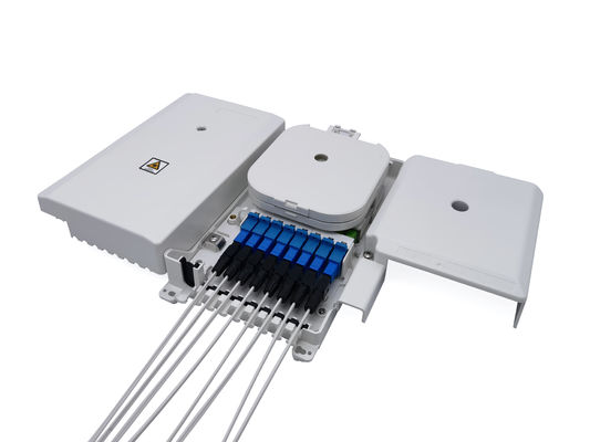 ซื้อ 8 พอร์ตพลาสติก ABS กล่องเลิกจ้างไฟเบอร์ออปติก Uncut Optical Fiber Splitter 1x8 การผลิตออนไลน์