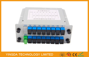 ซื้อ 1260 - 1650 Nm Lgx 1 * 16 มัลติเฟิร์ตไฟเบอร์ออปติก PLC Splitter 1 x 16 2 สล็อต การผลิตออนไลน์