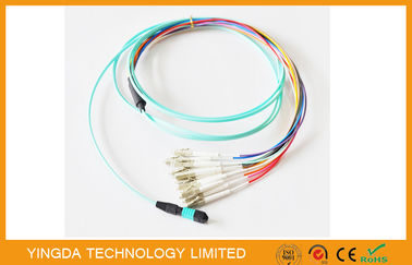 ซื้อ มัลติโหมด MTP MPO สายเคเบิล OM3 10G แบน OFNR ชุดสายเคเบิลริบบิ้น 12Fibers การผลิตออนไลน์