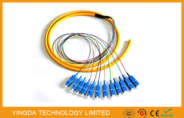 ซื้อ อุตสาหกรรม 12 ไฟเบอร์ออปติกเซนเซอร์ฝ่าไฟเบอร์ Core, FTTH SM LSZH SC Pigtail Corning Fiber G652D การผลิตออนไลน์