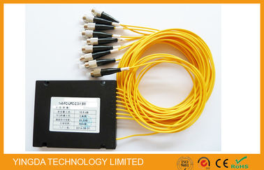 ซื้อ 1X8 Fiber Optic PLC โมดูลแยกพลาสติก Abs สำหรับการกระจายสัญญาณเครือข่าย / Optical Optical Fttx การผลิตออนไลน์