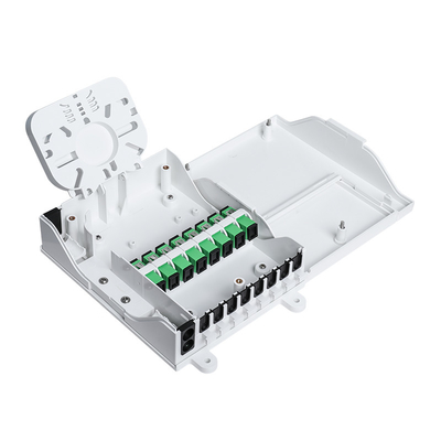 ซื้อ กล่องเทอร์มินัลใยแก้วนำแสงภายในแบบ NAP พร้อมตัวเชื่อมต่อ FTTH SC / UPC สีขาว 1x8 การผลิตออนไลน์