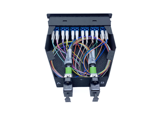 ซื้อ 12 24 ไฟเบอร์ MPO MTP Cassette พลาสติก OM3 10G Aqua Male Multimode Cable การผลิตออนไลน์