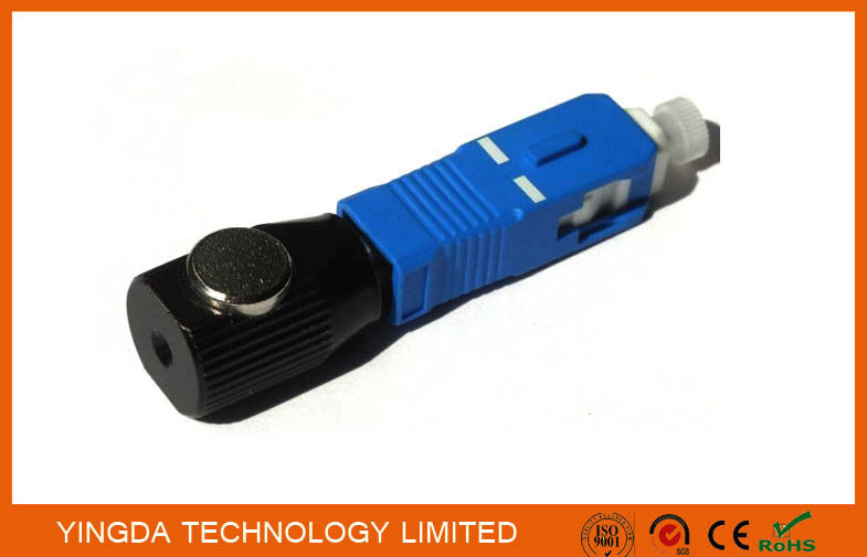 Length 40mm Single - mode Bare Fiber Optic Adapter SC FC LC ST Metal Round