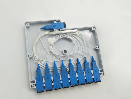YINGDA 1x8 ออทติกัล สปลิเตอร์ กล่องจัดจําหน่าย IP65 อินโดนีเซียโทรคมนาคม ABS PC SC Connector UL94