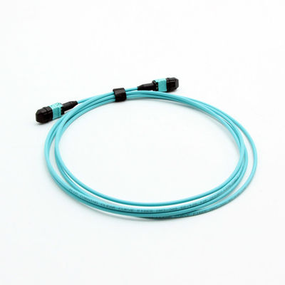 12 สายไฟเบอร์ OM3-150 MTP MPO Cable 50/125μm สําหรับศูนย์ข้อมูลและโทรคมนาคม