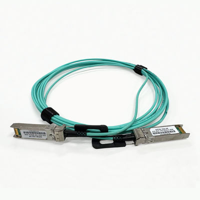 AOC Cable 25G SFP28 ถึง SFP28 การส่ง 5m, OM3 300 aqua 850nm ด้วยการดึงสีดํา