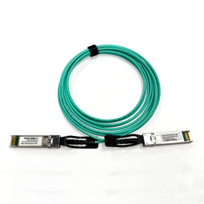 25G SFP28 สายไฟฟ้าออปติกแอคทีฟ 50/125 OM3 MM 3.0mm สายไฟฟ้า AOC Aqua Color 10 Mts