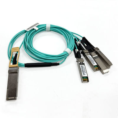 สายเคเบิล 100G AOC สายเคเบิล 100G QSFP28 ถึง 4x25G SFP28 สายเคเบิลออปติกที่ทํางาน 5M OM3