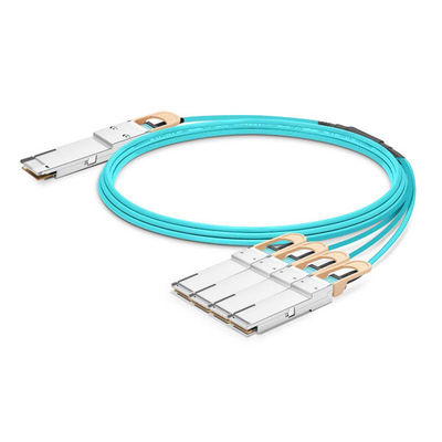 ความเร็วสูง 400G QSFP-DD ถึง 2x200G QSFP56 AOC Breakout Cable สายไฟฟ้าออนไลน์ที่ทํางาน