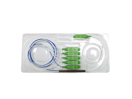 ราคาโรงงาน FTTH ไม่สมดุล 1*5 Mini Type PLC Splitter ตัวเชื่อมต่อ SC ไฟเบอร์ออปติกโทรคมนาคม พลังงานสำหรับระบบเครือข่ายออปติคัล