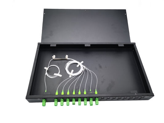 48 Port SC Fiber Optic Patch Panel ODF Rack Mount 19 นิ้ว พร้อมกับ 65dB การสูญเสียการกลับ